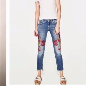 Zara Embroidered Jeans